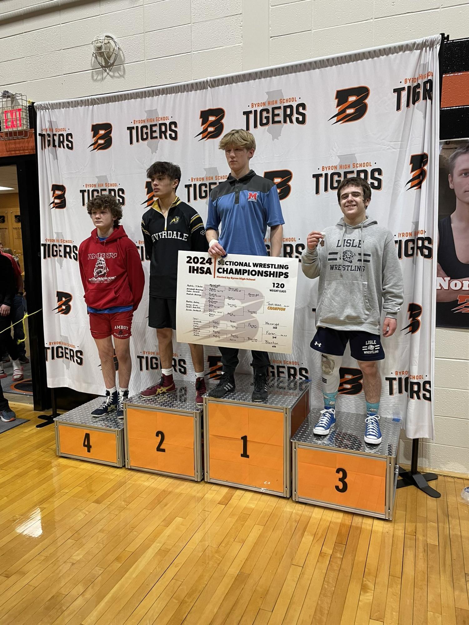 Xander Ferari takes 3rd place at the Byron Sectional for Class 1A wrestling